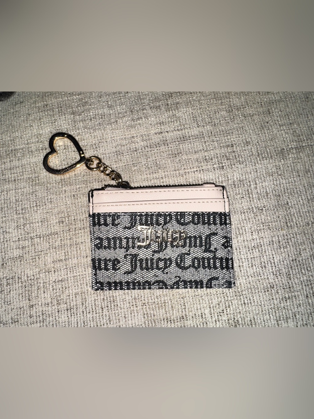 Juicy Couture Ash Black Logo Cardholder Keychain